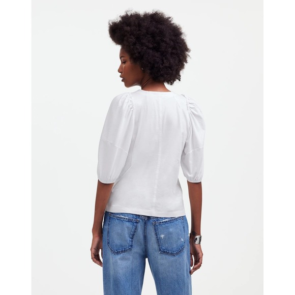 Madewell Puff-Sleeve Tee White Medium NWT - Picture 3 of 8